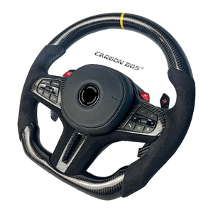 Modelo Antiguo Actualizado a Nuevo Modelo Compatible con <span class=keywords><strong>BMW</strong></span> M3 M5 Serie G G30 <span class=keywords><strong>G20</strong></span> <span class=keywords><strong>328i</strong></span> Etc. Volante de Fibra de Carbono y Cuero Alcántara - Product Image 4