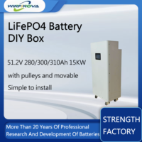 Kits DIY Winfinova 48V 10/15KW LiFePO4 Conteneur IP20 Connexion Parallèle BMS Boîtes de Batteries Solaires Modernes pour Usage Domestique avec Supports