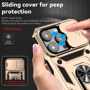 Funda Protectora para Teléfono Móvil con Cámara Deslizante y Protección Trasera de TPU y PC para iPhone 14 13 12 15 16 17 Pro Max Plus, 2025 - Product Image 5