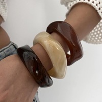 Bracelets tendance pour femmes, géométriques, en résine acrylique transparente, colorés, irréguliers, épais, style vintage, YUMMY