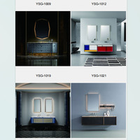 Meuble de salle de bain mural intelligent en bois massif, moderne et écologique, avec miroir LED, pour appartement et hôtel, de style européen de luxe