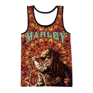 Rapper Bob Marley <span class=keywords><strong>3d</strong></span> stampa digitale canotta per gli uomini Hot Custom tutta la stampa grafica senza maniche Top stampato <span class=keywords><strong>3d</strong></span> T-shirt - Product Image 3