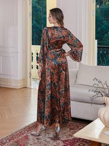 商店的珍贵财产: 新的库存穆斯林印花长袍妇女优雅的中东礼服，跨境Abaya - Product Image 5