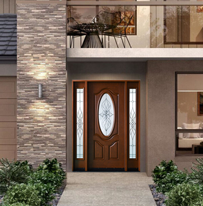 <span class=keywords><strong>Puerta</strong></span> Exterior de Fibra de Vidrio Precolgada Fangda con 2 Paneles Laterales y Textura Lisa, Puertas Dobles de <span class=keywords><strong>Entrada</strong></span> Modernas para Apartamentos - Product Image 1