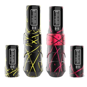 เครื่องสักไร้สายแบตเตอรี่คู่ จอ LCD แสดงผล ตัดเส้น ลงเงา ปากกาสักโรตารี่ สำหรับสักถาวรและศิลปะบนร่างกาย - Product Image 1