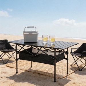 Adjustable Folding Stone <b>Table</b>-30x20" 3 Height Settings Lightweight Portable <b>Camping</b> Outdoor Indoor - Product Image 1