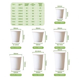 Vasos de Cartón Personalizados para Uso Comercial Moderno, de Doble Pared, Resistentes a Altas Temperaturas, con Impresión Serigráfica y Tapa - Product Image 4