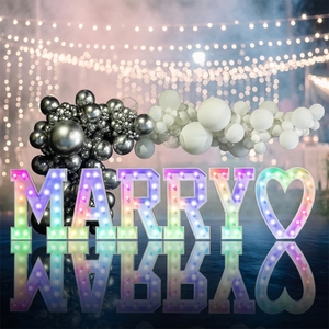 Lettres lumineuses, enseigne alphabétique, lettres à ampoules LED pour la décoration de mariage, fête d'anniversaire, enseigne vintage en métal personnalisée - Product Image 2