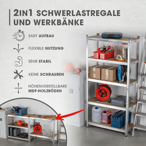 Adjustable Home 5-Tier Light Duty <b>Racks</b> Metal Microwave Oven <b>Rack</b> Galvanized 175kg Garage Storage Shelf for Warehouse - Product Image 6