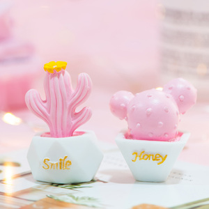 Decoración de plantas de simulación de mesa de escritorio de oficina en casa, adornos de salpicadero Interior de coche, Mini figuritas de cactus en miniatura de resina - Product Image 4