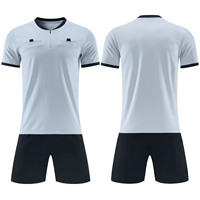 Tenues d'arbitre populaires 2025 à séchage rapide, maillots de sport, uniformes de football pour hommes adultes, ensemble de maillots d'arbitre de football