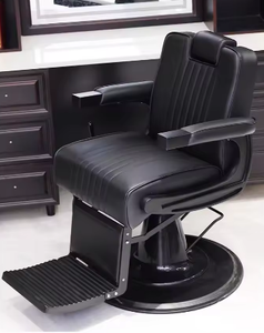 Silla de Barbero Profesional Retro, Resistente, Totalmente Negra, Silla de Estilismo de Lujo para Barbería, Precio al por Mayor para Salón de Belleza - Product Image 4