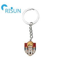 Usine serbe Belgrade voyage Souvenir porte-clés personnalisé métal doux émail dur serbie carte drapeau pendentif breloques porte-clés porte-clés