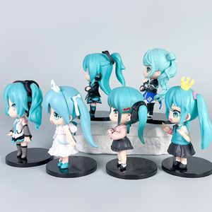 6 pièces/ensemble 10CM nouveau Miku chapeau Sune Kawaii Kagamine <span class=keywords><strong>Rin</strong></span> Ren japonais Kawaii recueillir dessin animé PVC <span class=keywords><strong>Anime</strong></span> Figure - Product Image 2