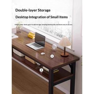 Bureau d'étude moderne double long, gain de place, artefact <span class=keywords><strong>pour</strong></span> <span class=keywords><strong>étudiant</strong></span>s, <span class=keywords><strong>chambre</strong></span> à coucher, <span class=keywords><strong>location</strong></span> de maison, bureau d'ordinateur rectangulaire, pièce étroite - Product Image 4