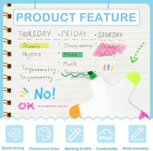 Bolígrafo Fluorescente 5 en 1 con Forma de Estrella de Cinco Puntas, Regalo Promocional, con Logotipo Personalizado - Product Image 4