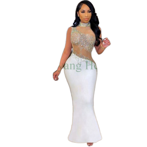 Sexy Fashion Rhinestone Satin Plus Size Long Elegant Evening Dress Women Party Digital Printing Daily Wear 2-Piece <b>Set</b> - Product Image 2