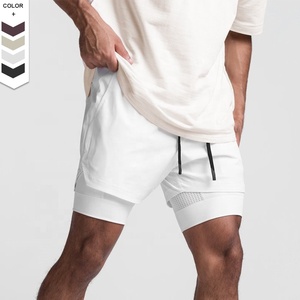 Shorts Deportivos de Baloncesto de Compresión para Hombre con Logo Personalizado, <span class=keywords><strong>Pantalones</strong></span> Cortos de Malla de Doble Capa para Entrenamiento y Jogging con Bolsillo Lateral - Product Image 2