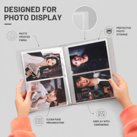 Album photo miniature en plastique givré de 3, 4, 5, 6 pouces, porte-cartes, classeur pour cartes photo, livre de rangement pour impressions