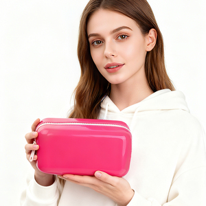 Borsa per <span class=keywords><strong>Trucco</strong></span> Professionale Personalizzata in Silicone Lucido con Cerniera, Astuccio da Viaggio per Pennelli da <span class=keywords><strong>Trucco</strong></span> - Product Image 4