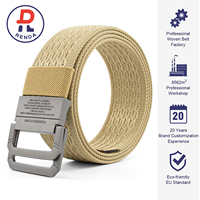 Ceinture tactique en toile pour homme, réglable, en nylon, avec boucle à double anneau en métal, pour le travail en extérieur, les jeans