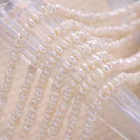 4mm blanc bouton perle d'eau douce perles brin lâche pour la fabrication de bijoux bricolage pour bracelet et collier