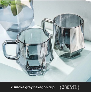 Taza de Vidrio Hexagonal Moderna de Alta Gama 2025 con Asa, 280 ml, Taza de Café para el Hogar, para la Hora del Té, Aspecto de Alto Nivel - Product Image 5