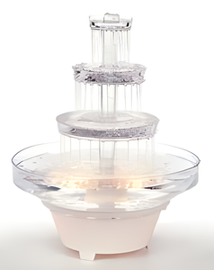 4 tầng Acrylic bánh đứng với đài phun nước Acrylic bánh đứng với ánh sáng dẫn và đài phun nước - Product Image 1