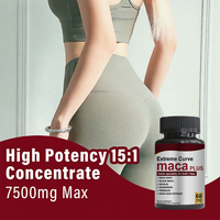 Cápsulas Maca Plus 7500mg, Potenciador de Glúteos, Reafirmante de Cadera con Raíz de Maca, Vitaminas para Aumentar Glúteos, Curvas Extremas para Mujeres, 60 Unidades