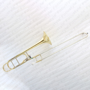 Vente directe d'usine, instruments <span class=keywords><strong>de</strong></span> musique <span class=keywords><strong>de</strong></span> qualité supérieure, <span class=keywords><strong>trombone</strong></span> en Si bémol/F avec corps en laiton laqué transparent, glissière en cupronickel - Product Image 2