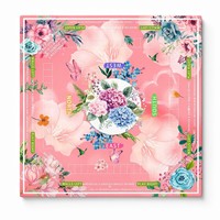 Tapete de Mahjong Floral Premium, Tapete de Juego de Goma Antideslizante y Grueso, Cubierta de Mesa Cuadrada Silenciosa para Decoración de Fiestas en Casa