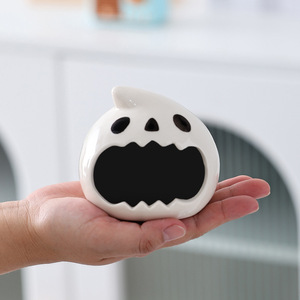 Cute Halloween Ghost Ashtray White Teardrop Shape Desktop Ornament For Smoking Gift - Product Image 3