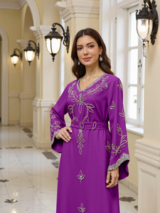 Vestido holgado Musilin para mujer, estilo Oriente Medio, con pedrería aplicada a mano, estilo Dubai, Arabia Saudita, <span class=keywords><strong>Mosi</strong></span>, Nuevo - Product Image 2