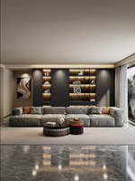 Canapé sectionnel minimaliste italien en bois avec dossier souple, inclinable, garantie 10 ans, grande taille pour salon de villa