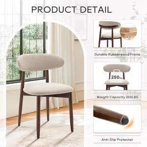 Ensemble de 4 chaises de salle à manger modernes en <span class=keywords><strong>bois</strong></span>, ergonomiques, rembourrées en tissu, pieds effilés, repose-pieds, <span class=keywords><strong>beige</strong></span>, meubles de maison - Product Image 5