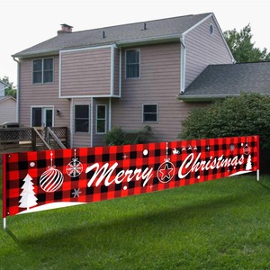 Vintage Santa Claus muñeco de nieve Yard Signs Feliz Navidad colgante Banner para exteriores Navidad vacaciones fiesta decoraciones de Navidad - Product Image 1