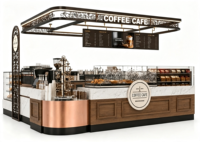 Kiosque à café en bois moderne et personnalisé, stand de café pour centre commercial, kiosque de vente de boissons et de nourriture en intérieur