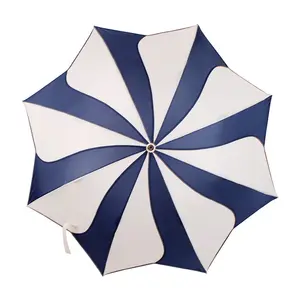 DD2677 Logo personnalisé bleu et blanc parapluies pluvieux automatique grand parapluie de procession funéraire