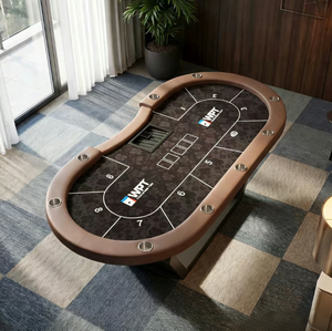 Mesa de Póker Ovalada Personalizada de Texas en Venta, Incluye Posición de Dealer, Tapete de Blake para Sala de Juegos, Club, Hotel - Product Image 4