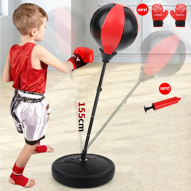 Cheap boxing training equipment for kids tumbler boxing reaction speed ball boxing training bag stand