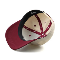 Logo personnalisé à 5 panneaux casquette de baseball à bord incurvé unisexe décontracté Vintage Street Style broderie conception 100% coton boucle en cuivre doré