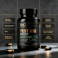 Оптовые поставки OEM/ODM: Капсулы TEST X18 BOOST для спортивного питания, для роста мышц и повышения силы у мужчин, 60 капсул, прямые поставки с завода