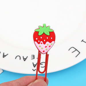 New Cute Creative Bookmarks Student Exam Organizer Stationery <b>Supplies</b> Fruit <b>Small</b> <b>Animal</b> Colorful Paper Clips - Product Image 5
