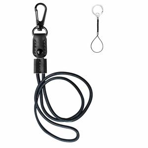 Adjustable Neck Lanyard Keychain Strap Phone String Lanyards PU Leather ID Badge Lanyard Necklace with ID Holder Clip