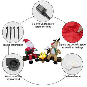 Décorations <span class=keywords><strong>de</strong></span> Noël gonflables avec logo Père Noël et rennes, ambiance <span class=keywords><strong>de</strong></span> feu <span class=keywords><strong>de</strong></span> joie, ornements gonflables pour la décoration <span class=keywords><strong>de</strong></span> jardin en extérieur - Product Image 4