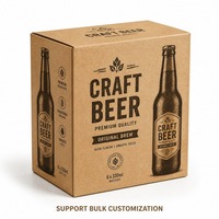 Boîtes d'expédition auto-érectables écologiques personnalisées pour bouteilles de vin et de bière, en carton ondulé biodégradable avec logo pour artisanat