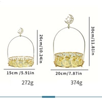 Ensemble de 2 plateaux à bonbons islamiques en forme de château de lune, plateau à gâteaux musulman, décorations de table pour fête de l'Aïd Moubarak, décorations du Ramadan, plateau à nourriture, plateaux du Ramadan 2026