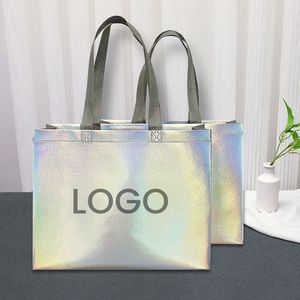 Sac fourre-tout non tissé avec logo personnalisé de haute qualité Sacs à provisions réutilisables pliables en gros pour l'épicerie et la vente au détail Vêtements Chaussettes - Product Image 5