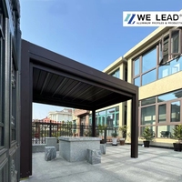 Pérgola Motorizada para Exteriores de 3x3, 3x4, 4x4, 6x4m, Servicio OEM, Impermeable, Protección UV, Sistema de Techo de Láminas Ecológico para Balcón