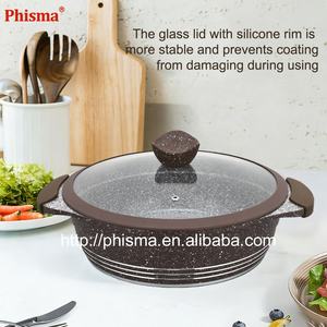 Ensemble de casseroles de luxe en aluminium moulé sous pression antiadhésif pour cuisine, revêtement antiadhésif en marbre haute température, revêtement en granit - Product Image 4